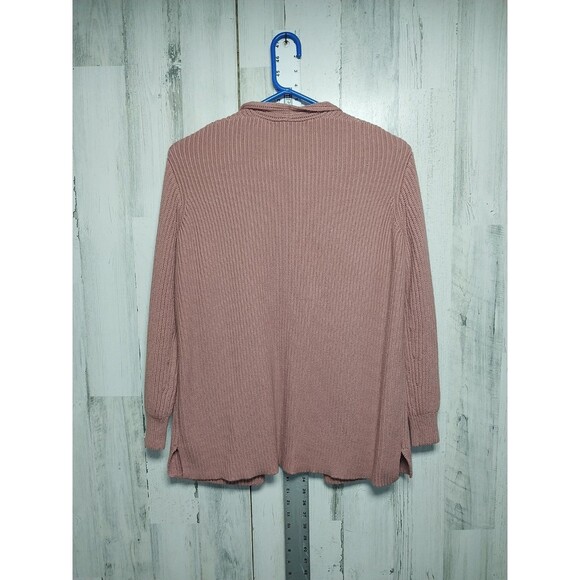 Madewell Nolan Ribbed Cardigan Mauve Pink Open Front Sweater w/ Pockets, Size S - Picture 5 of 7